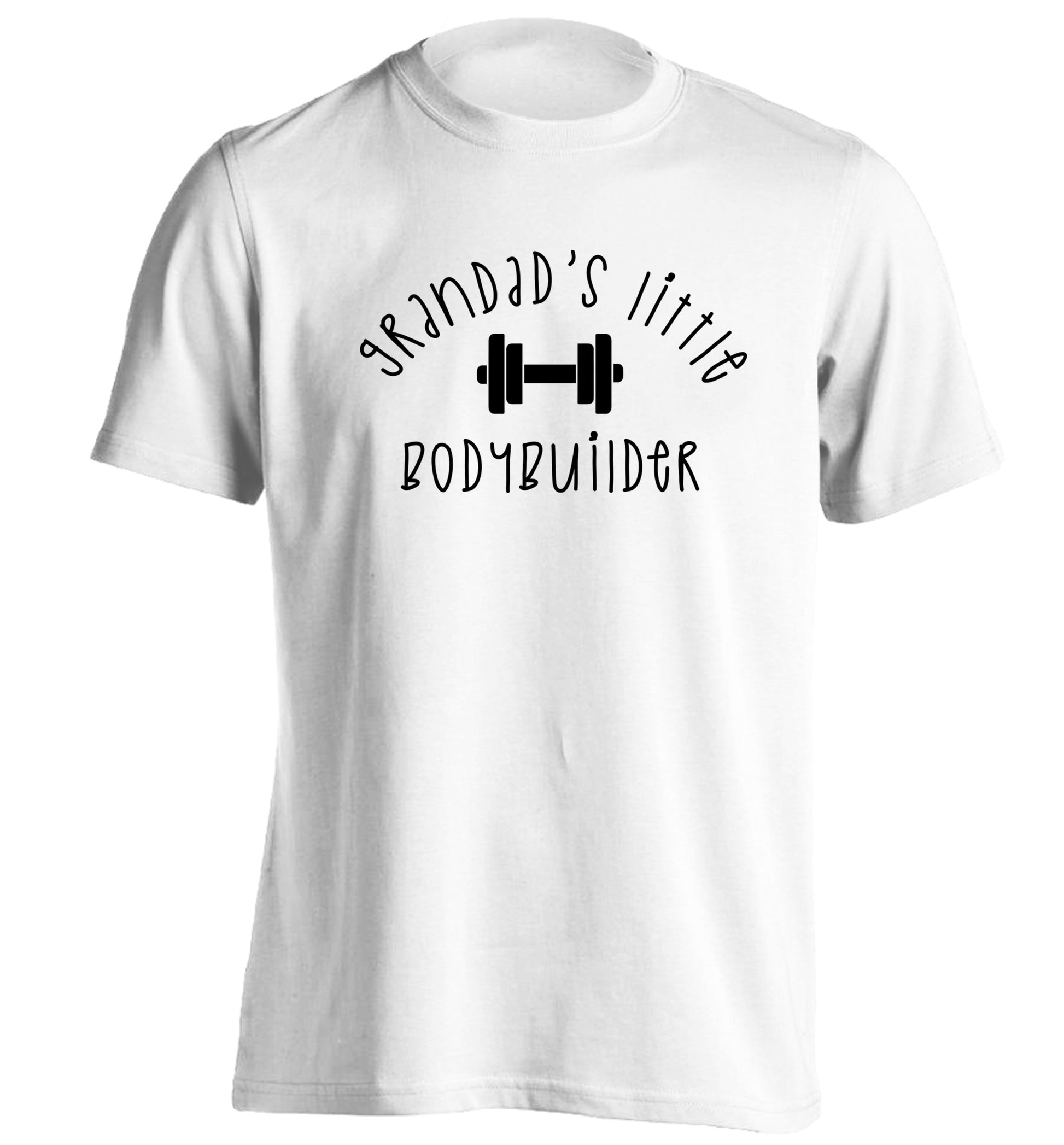 Grandad's little bodybuilder adults unisex white Tshirt 2XL