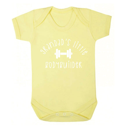 Grandad's little bodybuilder Baby Vest pale yellow 18-24 months