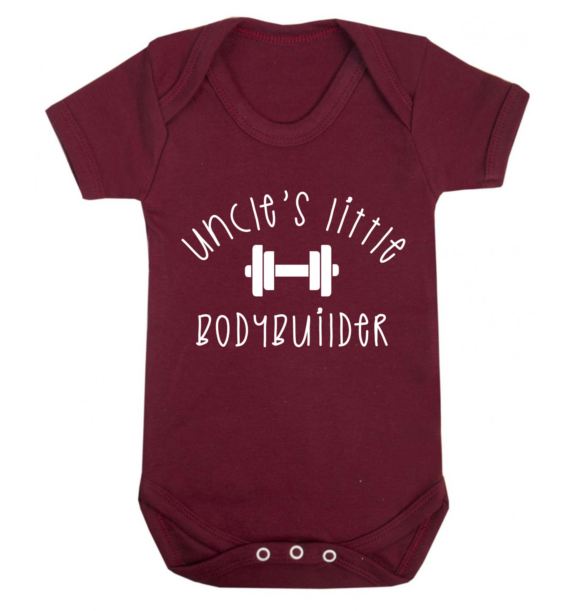 Uncle's little bodybuilder Baby Vest maroon 18-24 months