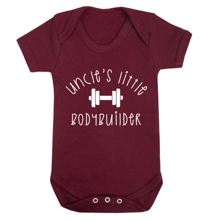Uncle's little bodybuilder Baby Vest maroon 18-24 months