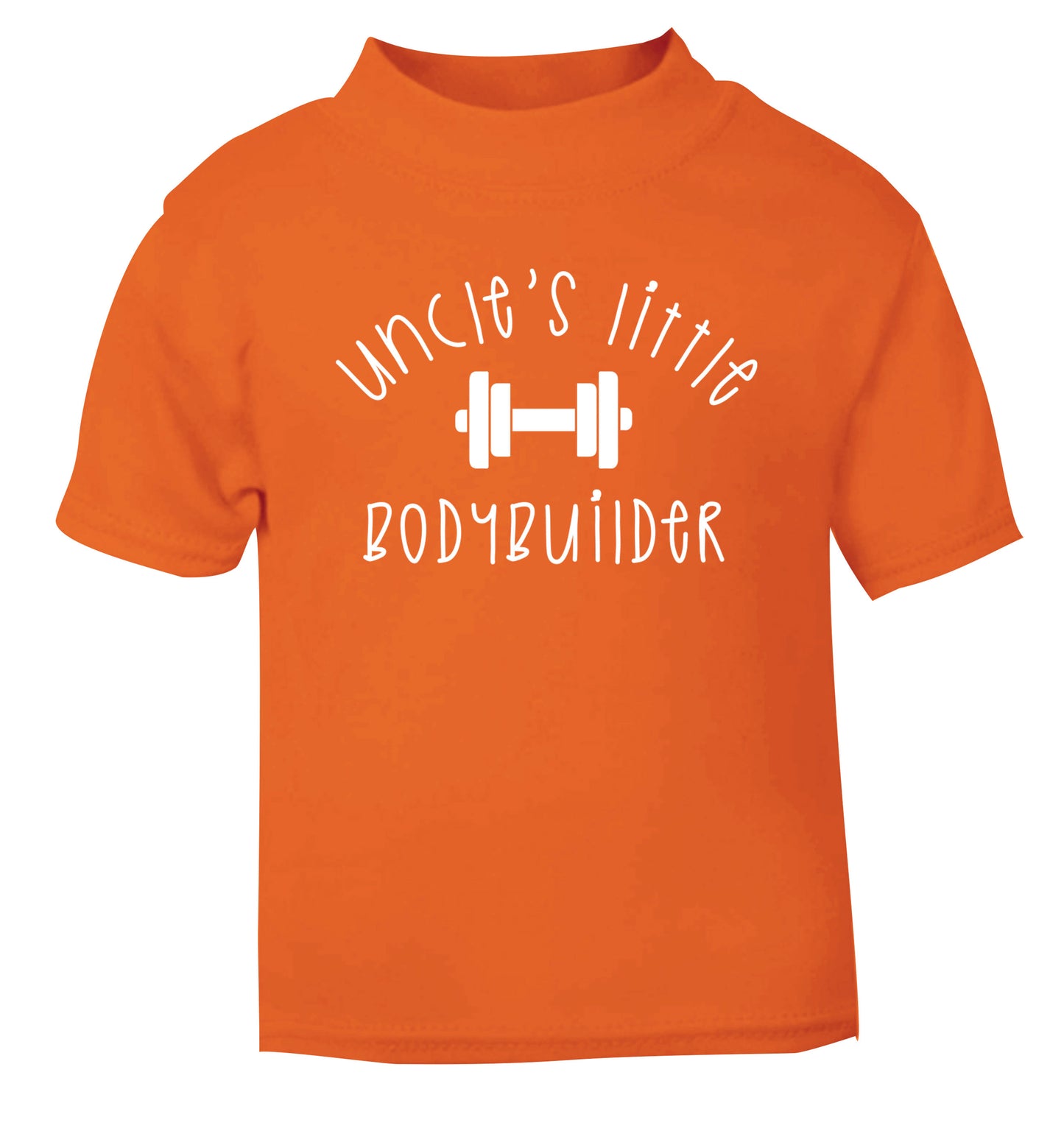 Uncle's little bodybuilder orange Baby Toddler Tshirt 2 Years