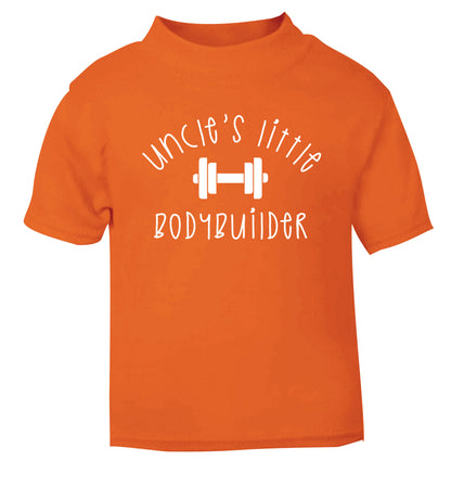 Uncle's little bodybuilder orange Baby Toddler Tshirt 2 Years
