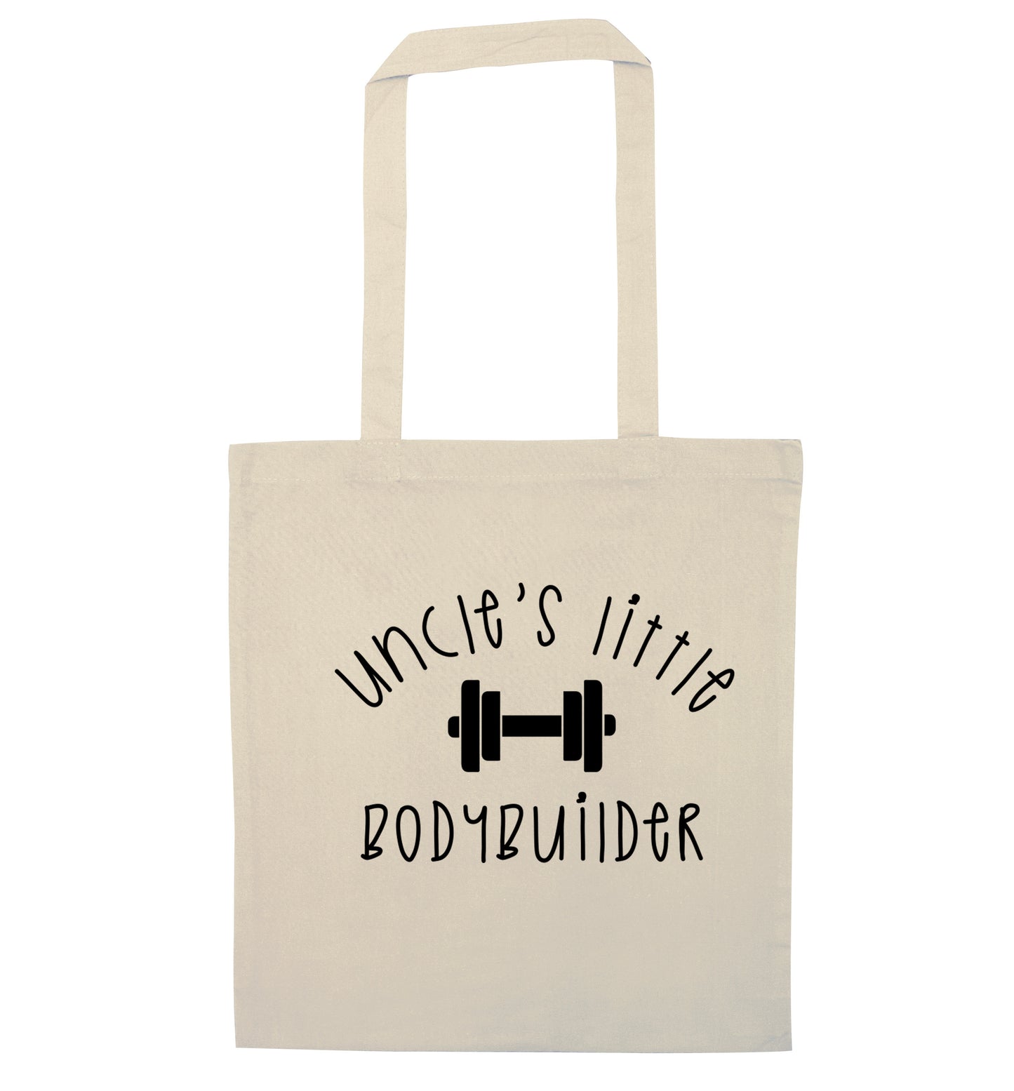 Uncle's little bodybuilder natural tote bag