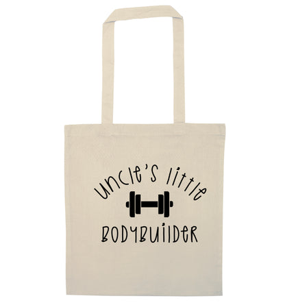 Uncle's little bodybuilder natural tote bag