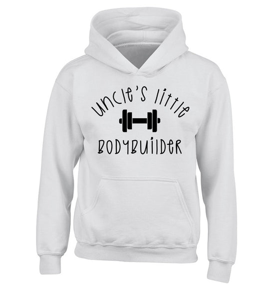 Uncle's little bodybuilder children's white hoodie 12-14 Years