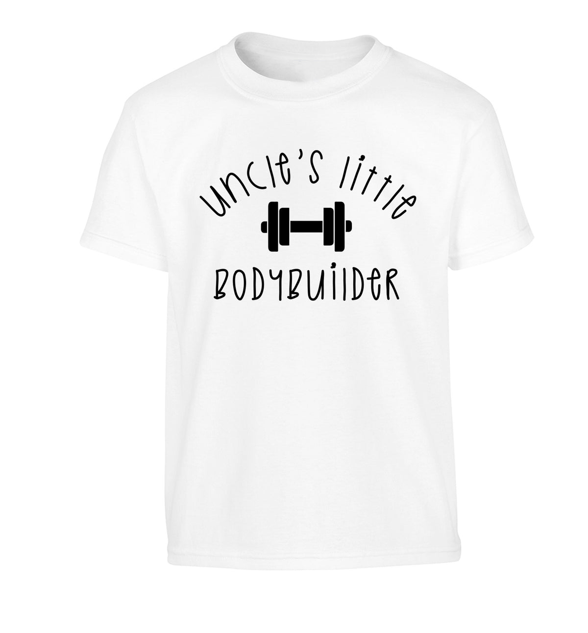 Uncle's little bodybuilder Children's white Tshirt 12-14 Years