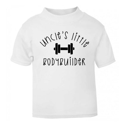 Uncle's little bodybuilder white Baby Toddler Tshirt 2 Years