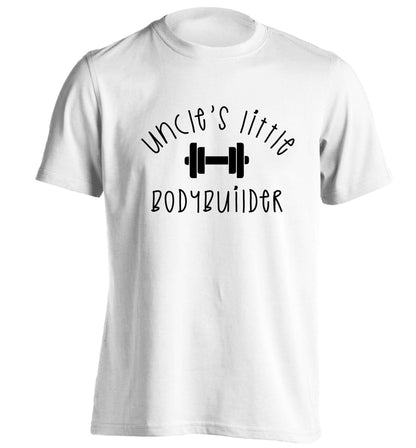 Uncle's little bodybuilder adults unisex white Tshirt 2XL