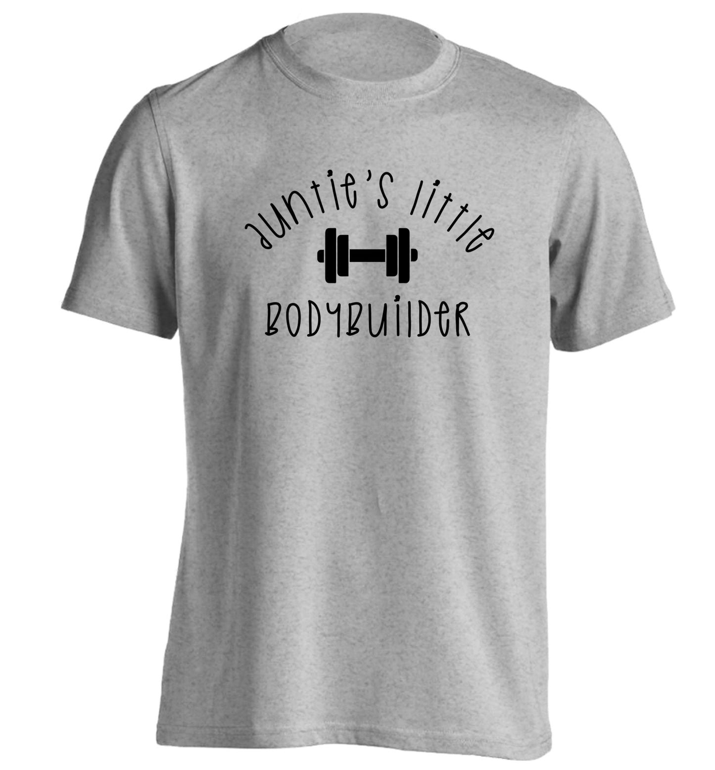 Auntie's little bodybuilder adults unisex grey Tshirt 2XL