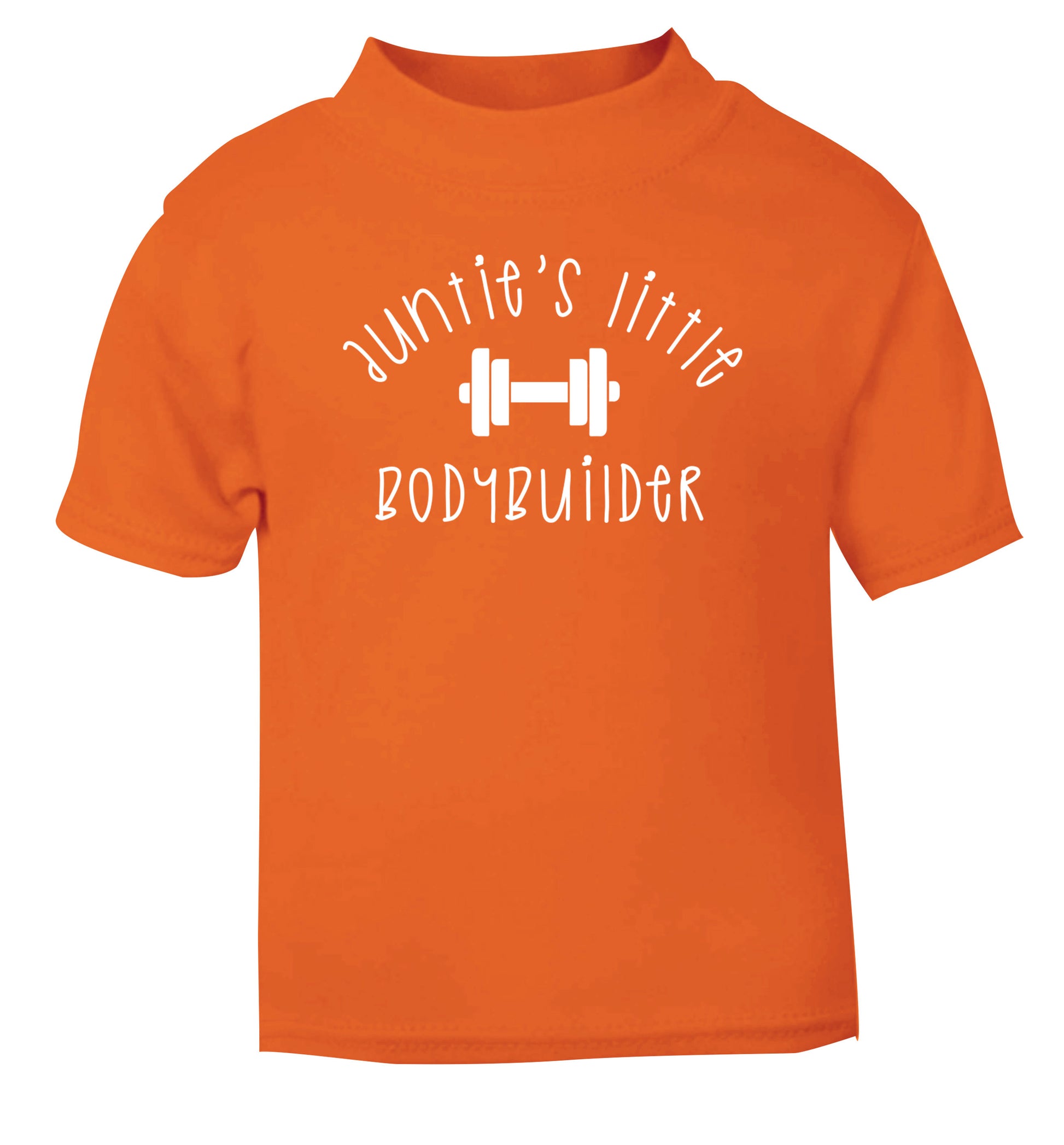 Auntie's little bodybuilder orange Baby Toddler Tshirt 2 Years