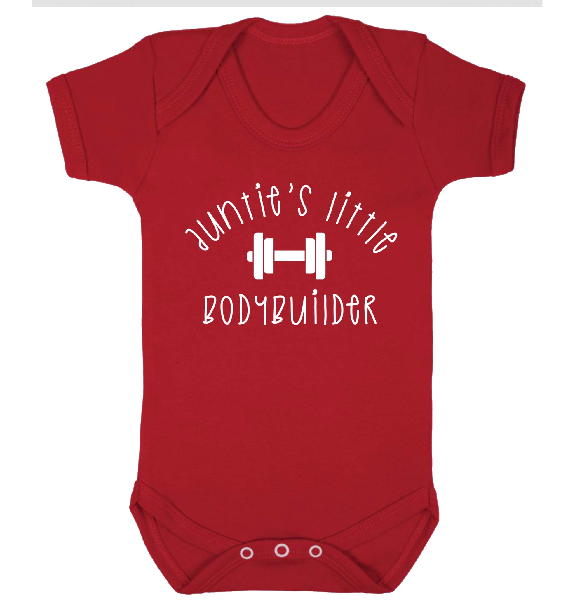 Auntie's little bodybuilder Baby Vest red 18-24 months