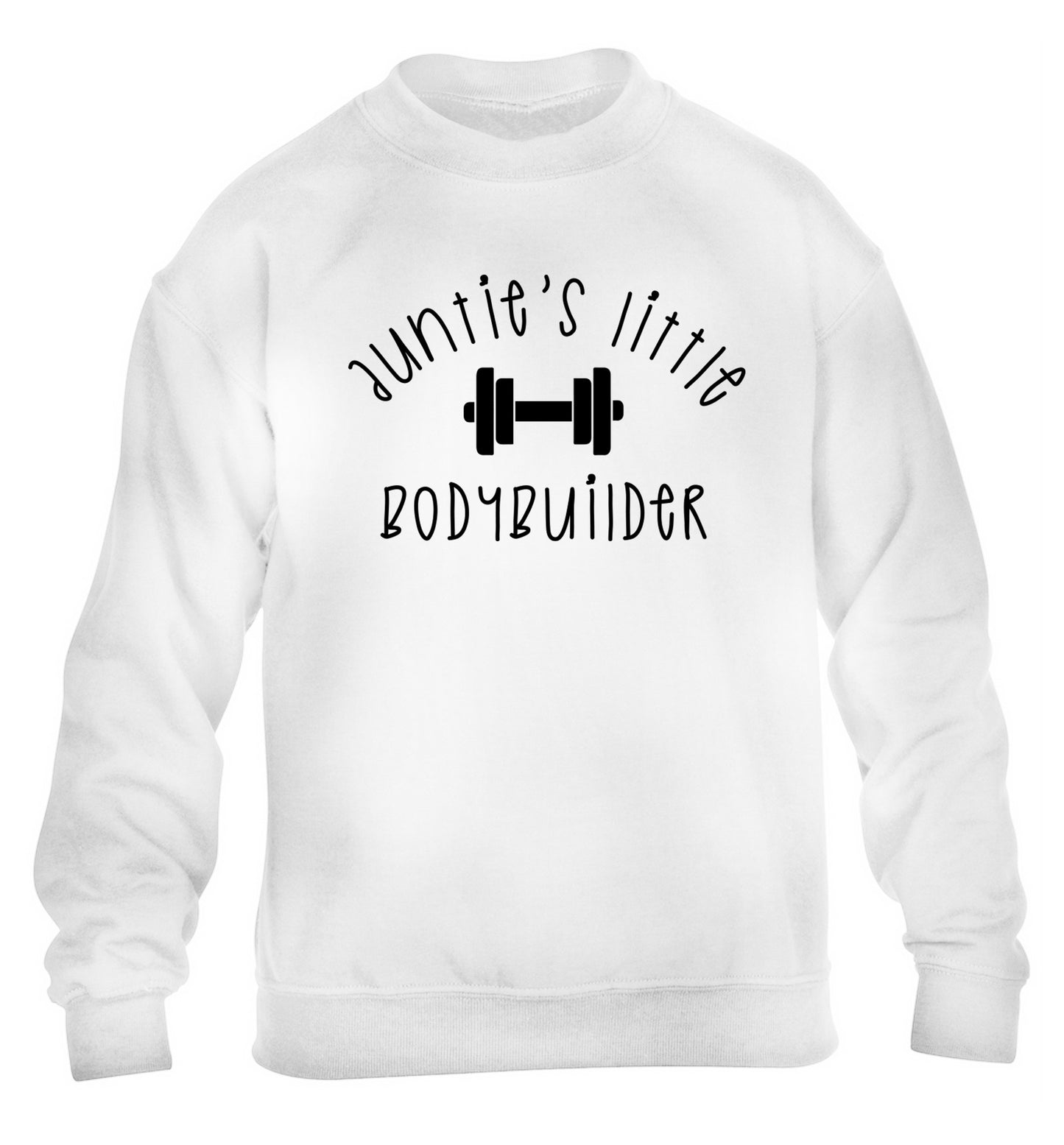Auntie's little bodybuilder children's white sweater 12-14 Years