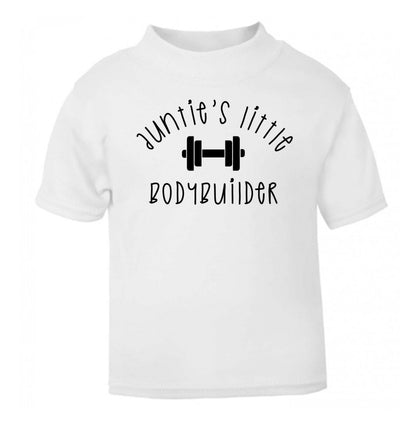Auntie's little bodybuilder white Baby Toddler Tshirt 2 Years