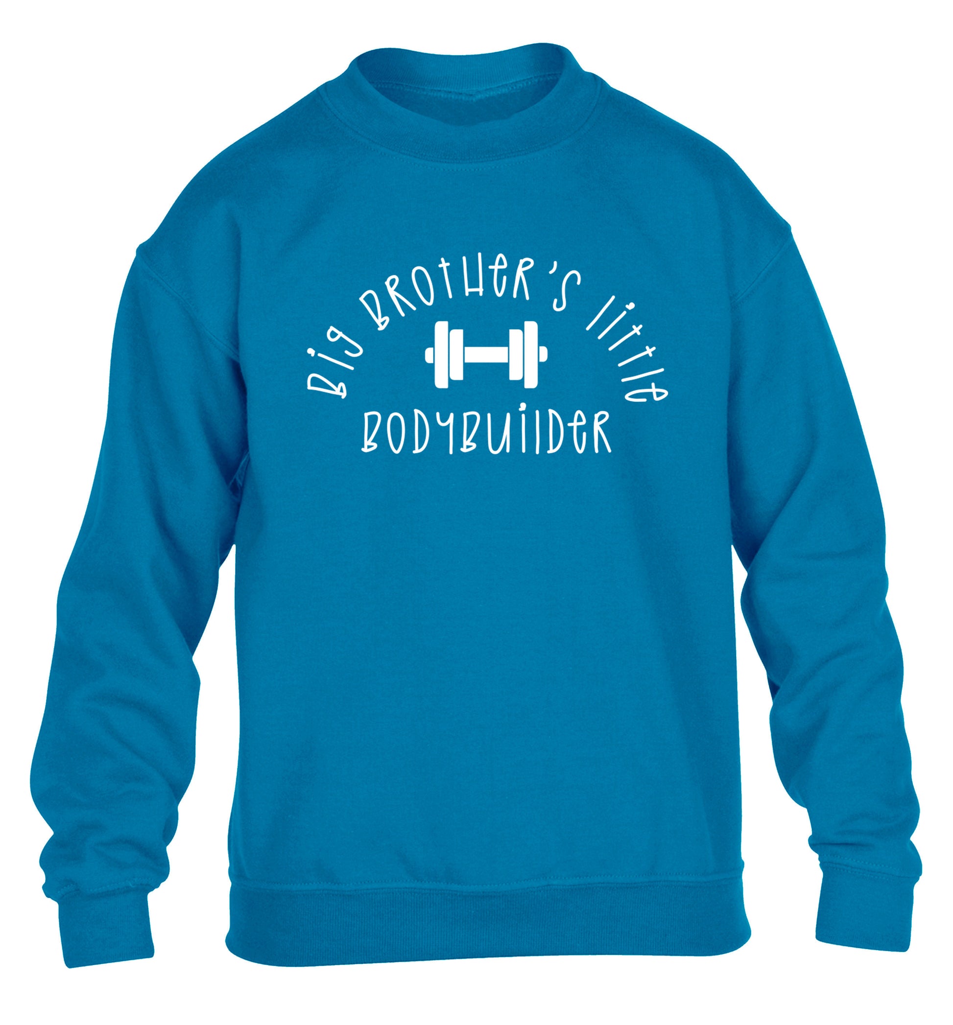 Big brother's little bodybuilder children's blue sweater 12-14 Years