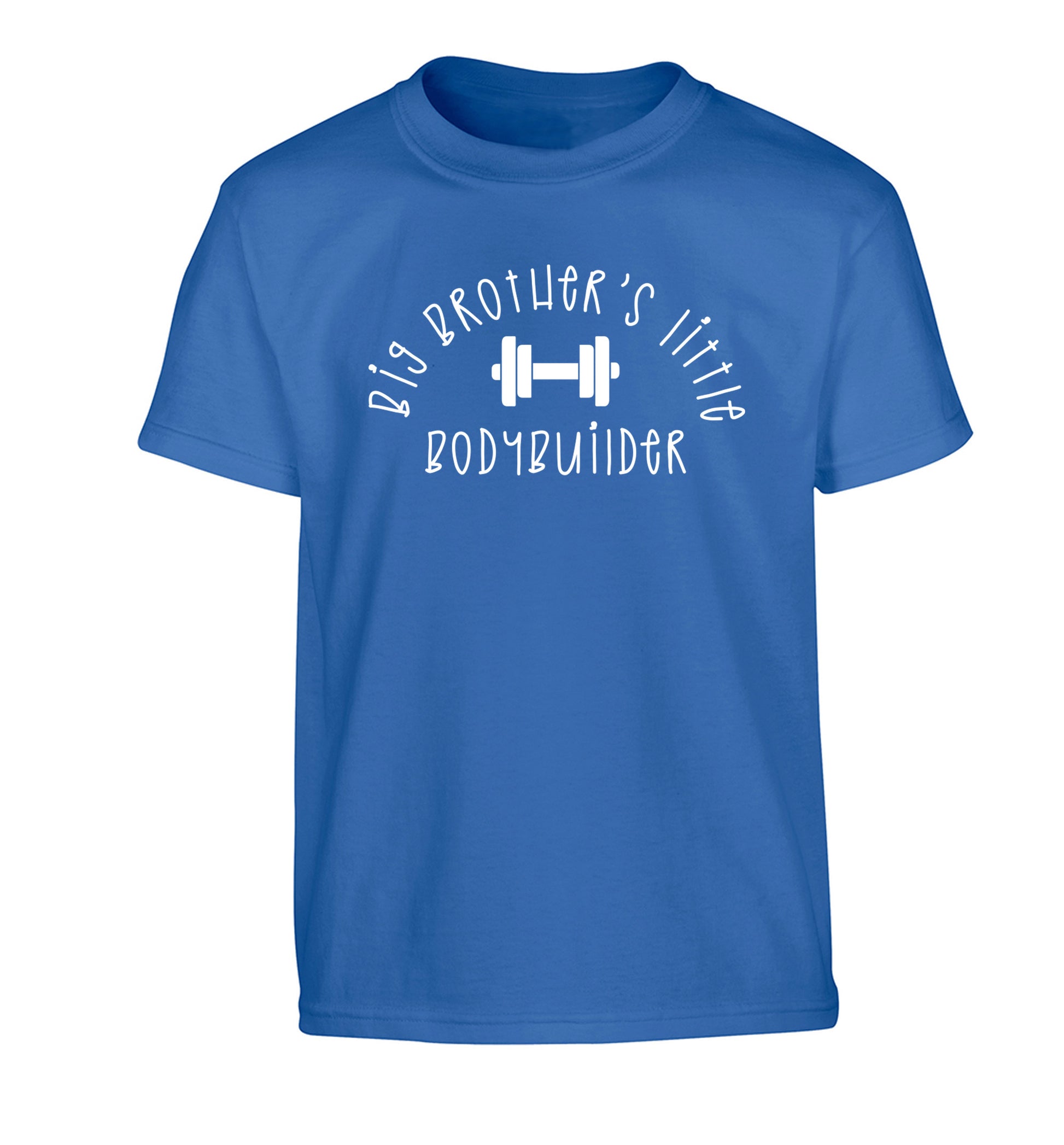 Big brother's little bodybuilder Children's blue Tshirt 12-14 Years