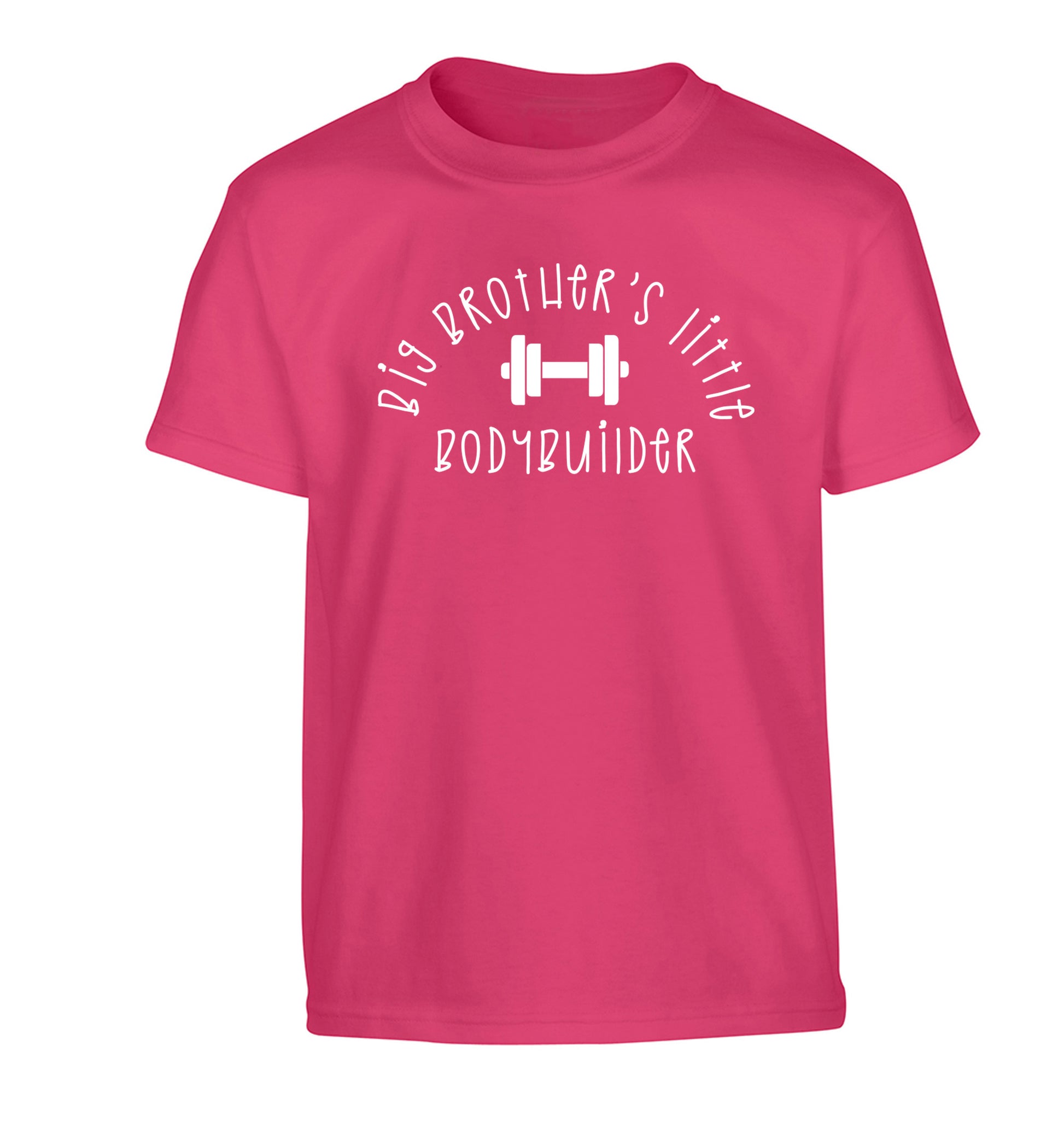 Big brother's little bodybuilder Children's pink Tshirt 12-14 Years