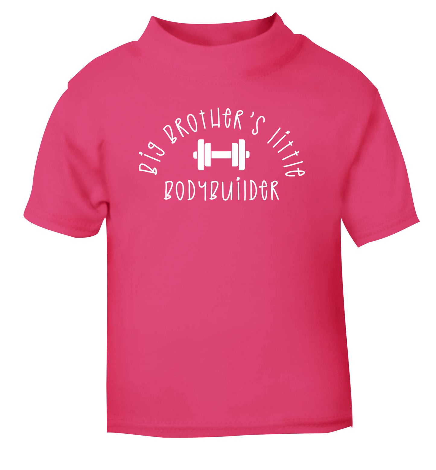 Big brother's little bodybuilder pink Baby Toddler Tshirt 2 Years