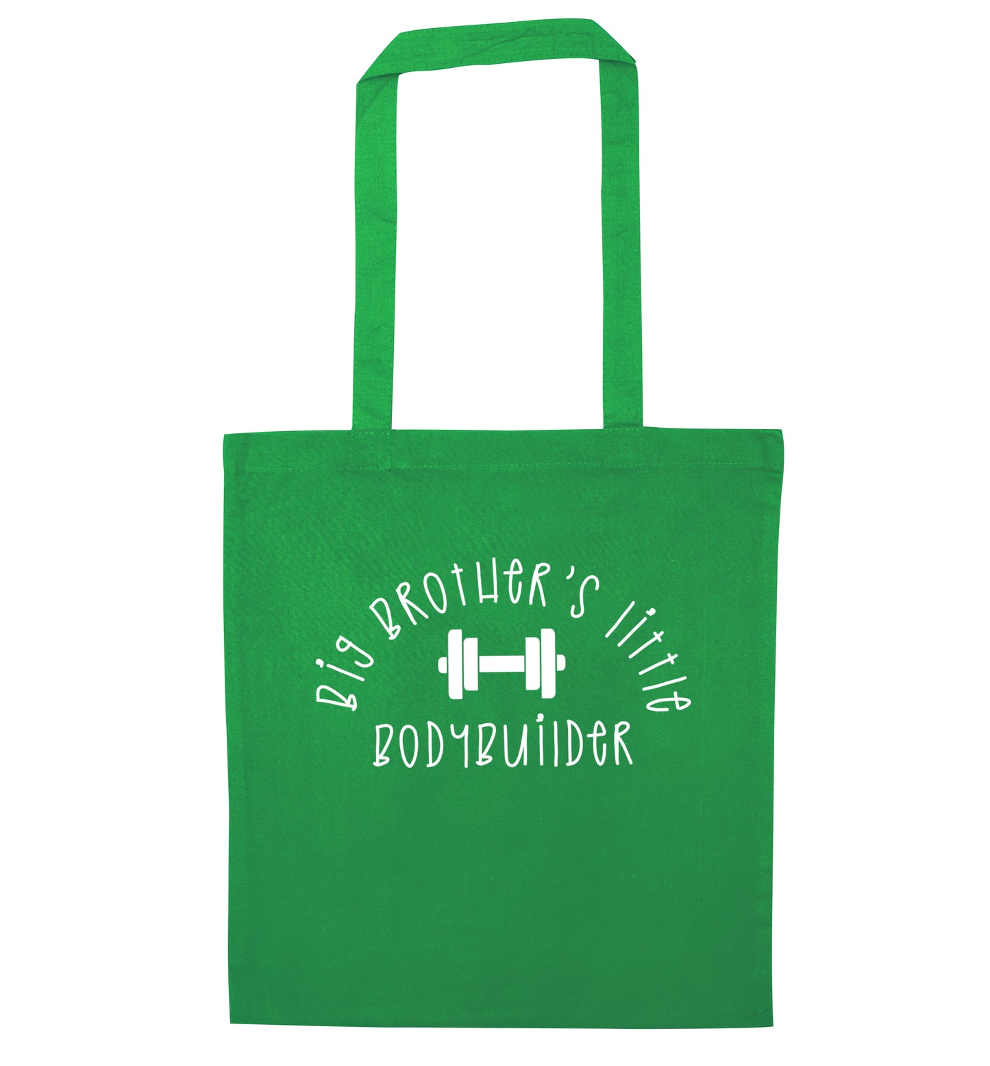 Big brother's little bodybuilder green tote bag