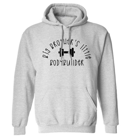 Big brother's little bodybuilder adults unisex grey hoodie 2XL