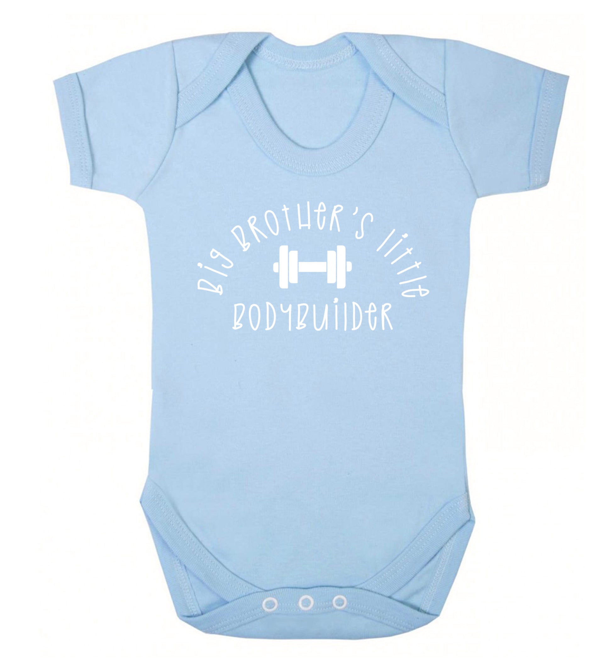 Big brother's little bodybuilder Baby Vest pale blue 18-24 months