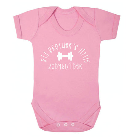 Big brother's little bodybuilder Baby Vest pale pink 18-24 months