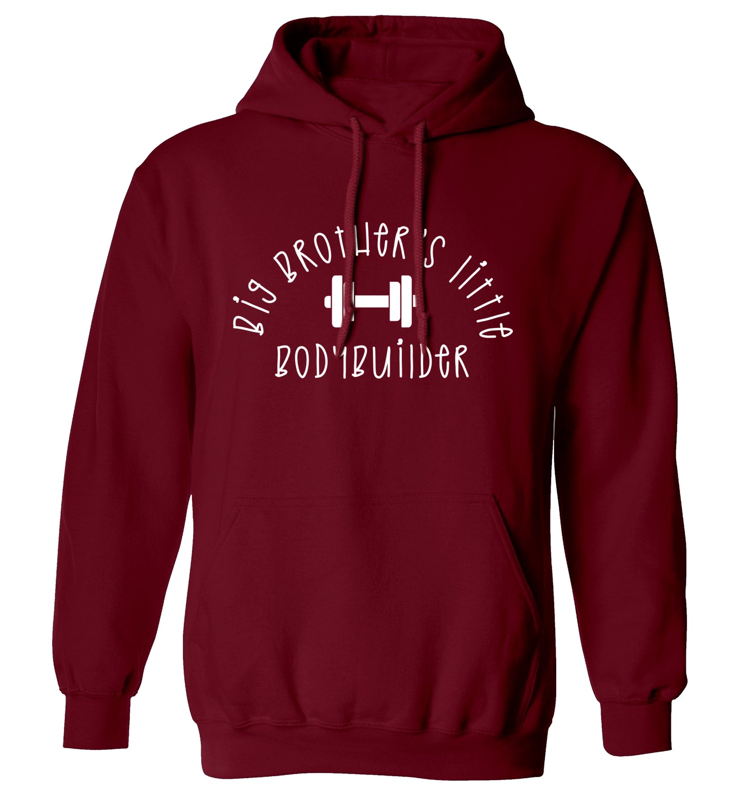 Big brother's little bodybuilder adults unisex maroon hoodie 2XL