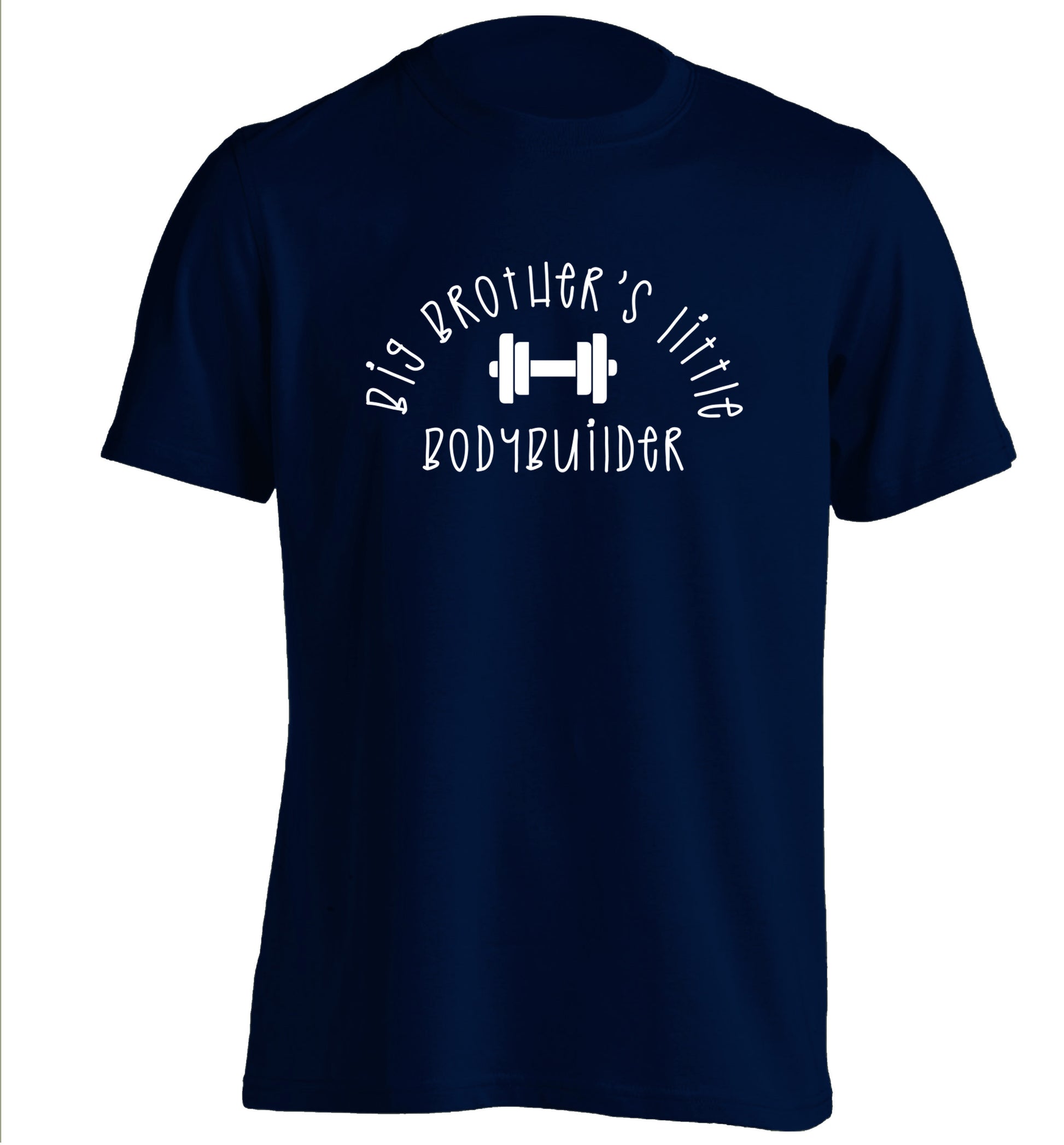 Big brother's little bodybuilder adults unisex navy Tshirt 2XL
