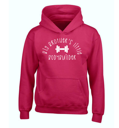 Big brother's little bodybuilder children's pink hoodie 12-14 Years