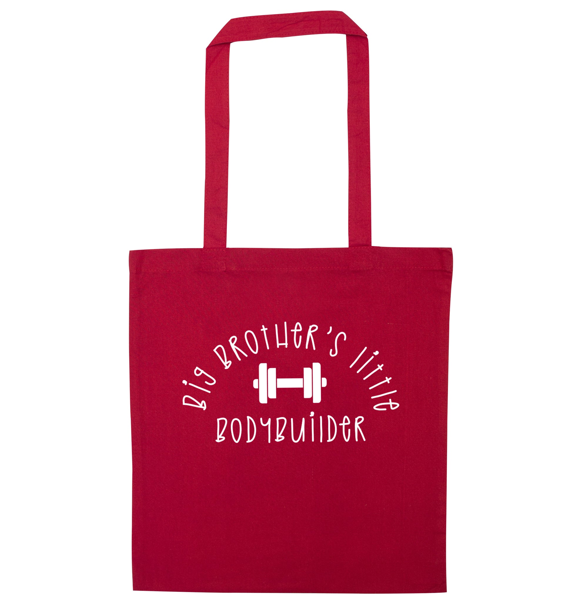 Big brother's little bodybuilder red tote bag