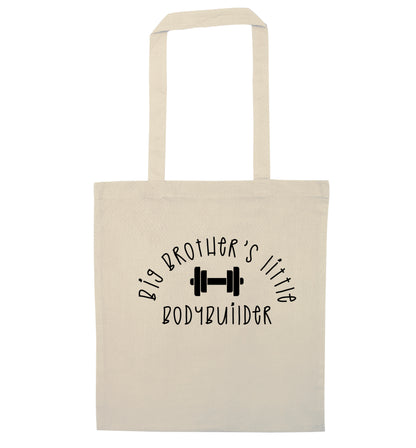 Big brother's little bodybuilder natural tote bag