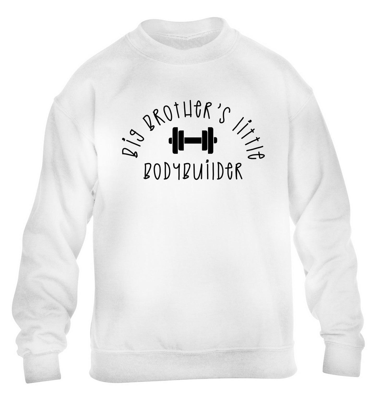 Big brother's little bodybuilder children's white sweater 12-14 Years