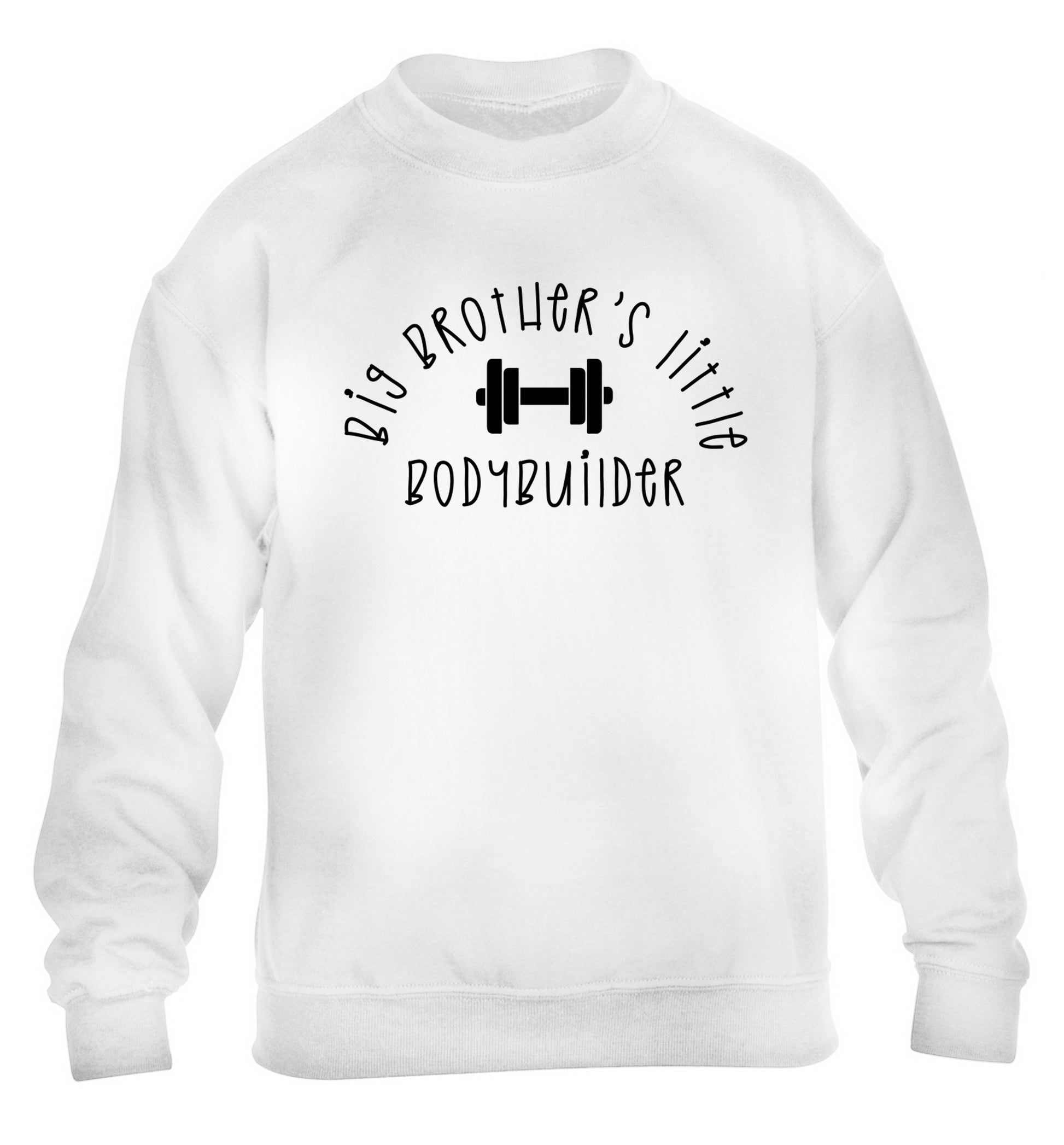 Big brother's little bodybuilder children's white sweater 12-14 Years