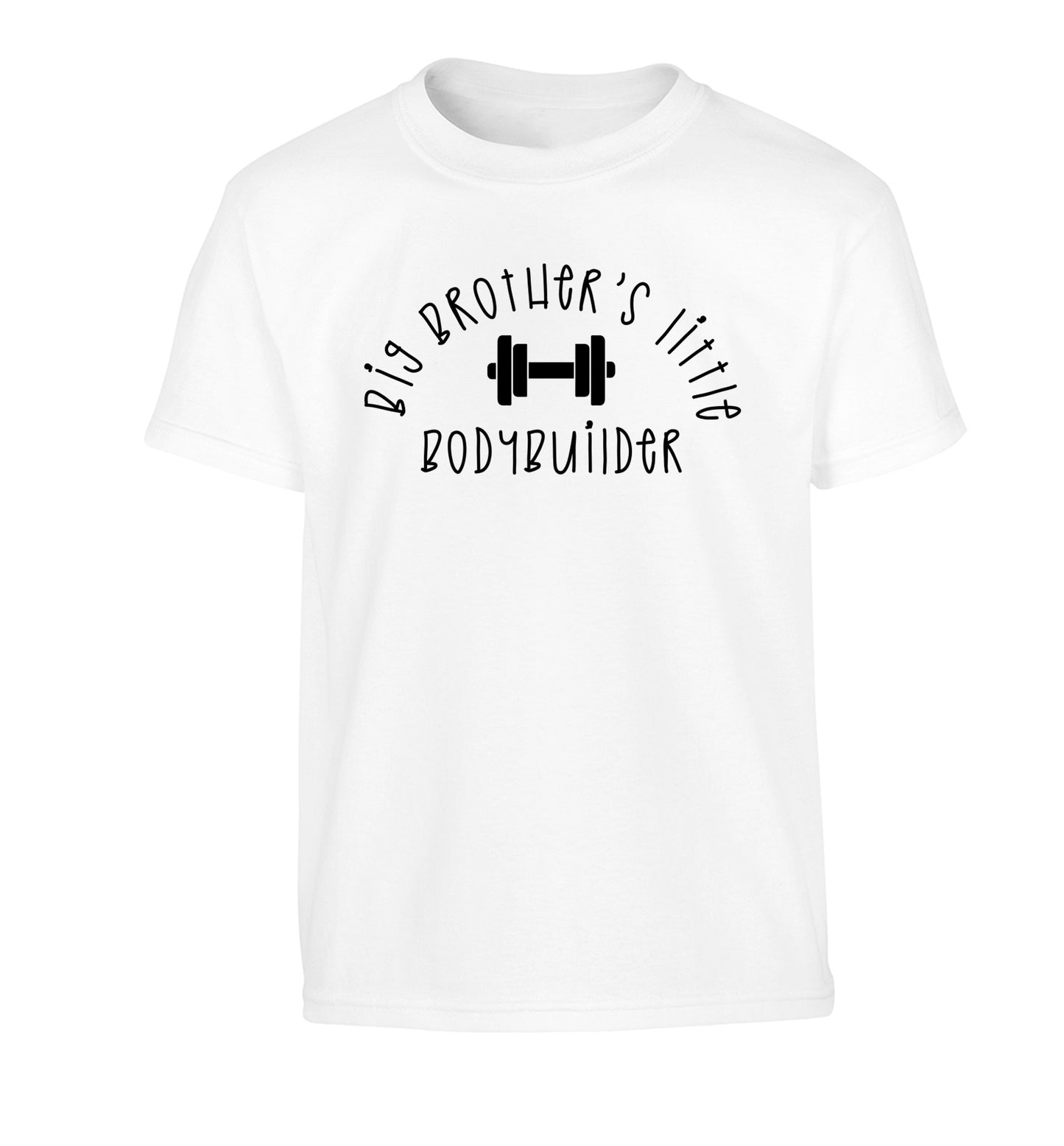Big brother's little bodybuilder Children's white Tshirt 12-14 Years