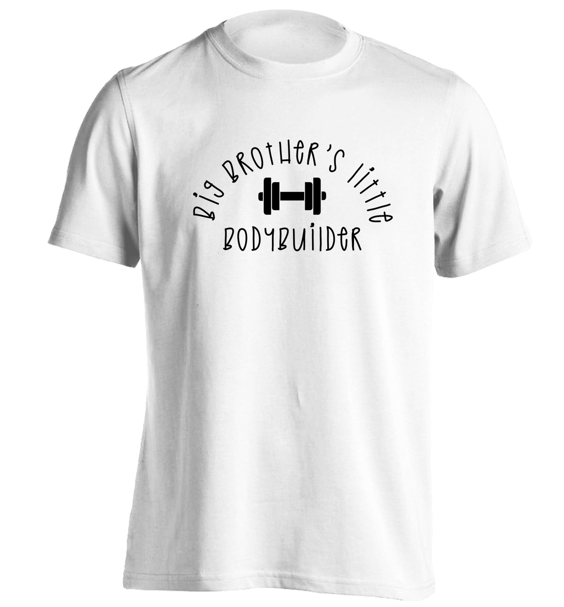 Big brother's little bodybuilder adults unisex white Tshirt 2XL