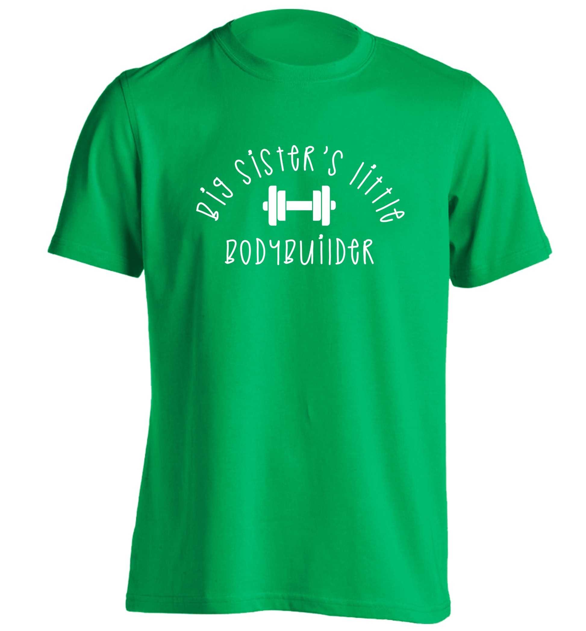 Big sister's little bodybuilder adults unisex green Tshirt 2XL