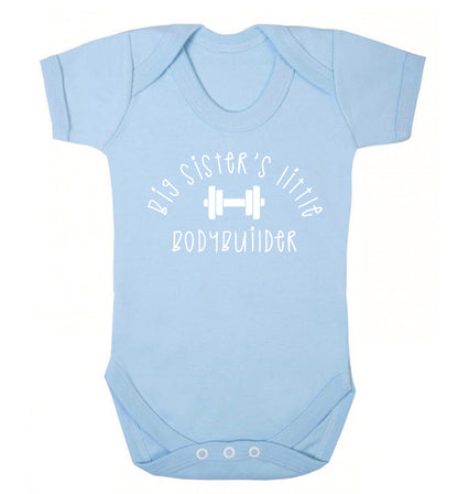 Big sister's little bodybuilder Baby Vest pale blue 18-24 months