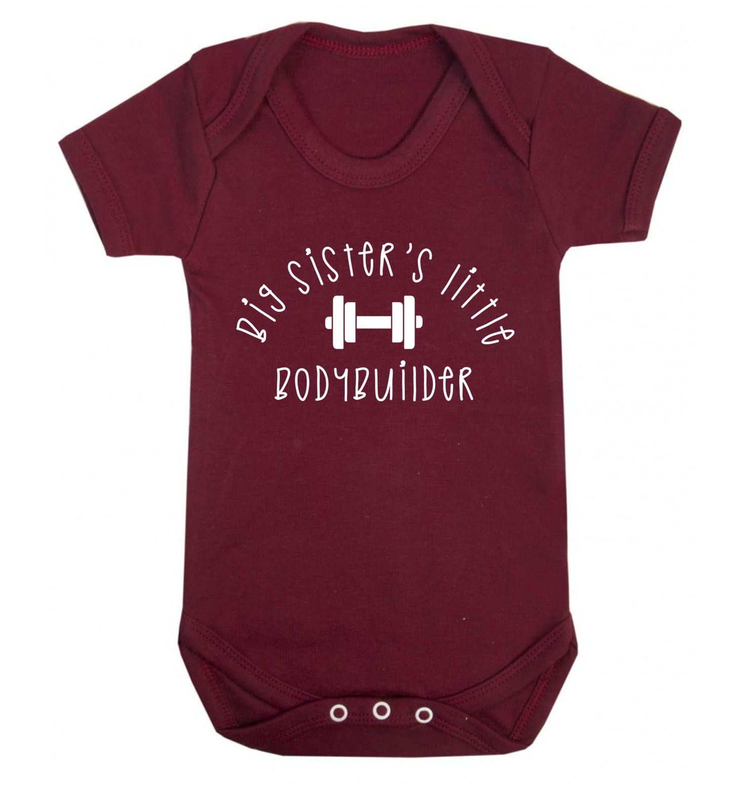 Big sister's little bodybuilder Baby Vest maroon 18-24 months