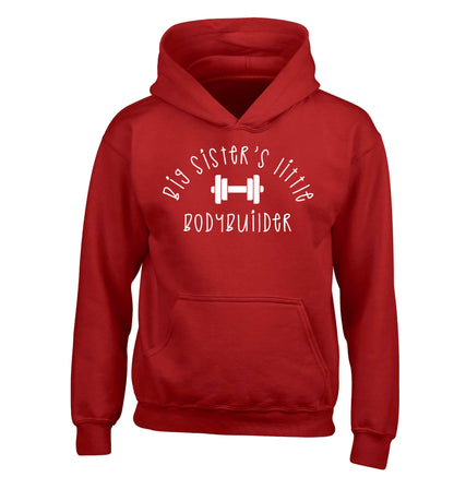 Big sister's little bodybuilder children's red hoodie 12-14 Years