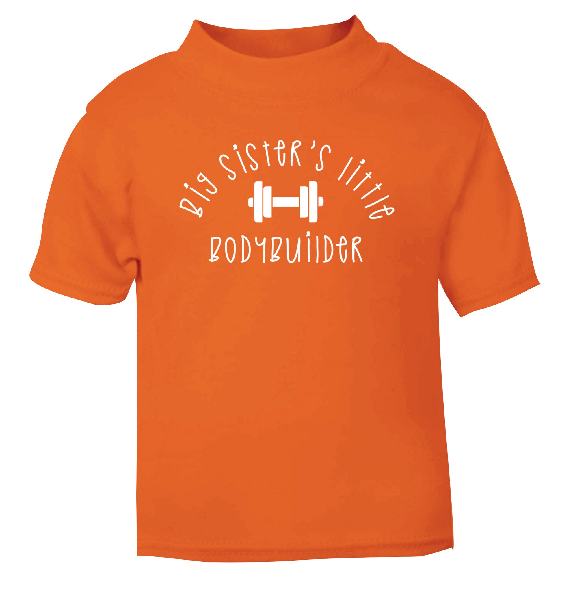 Big sister's little bodybuilder orange Baby Toddler Tshirt 2 Years