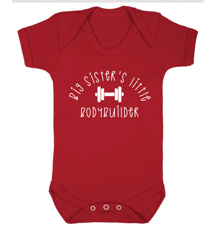 Big sister's little bodybuilder Baby Vest red 18-24 months