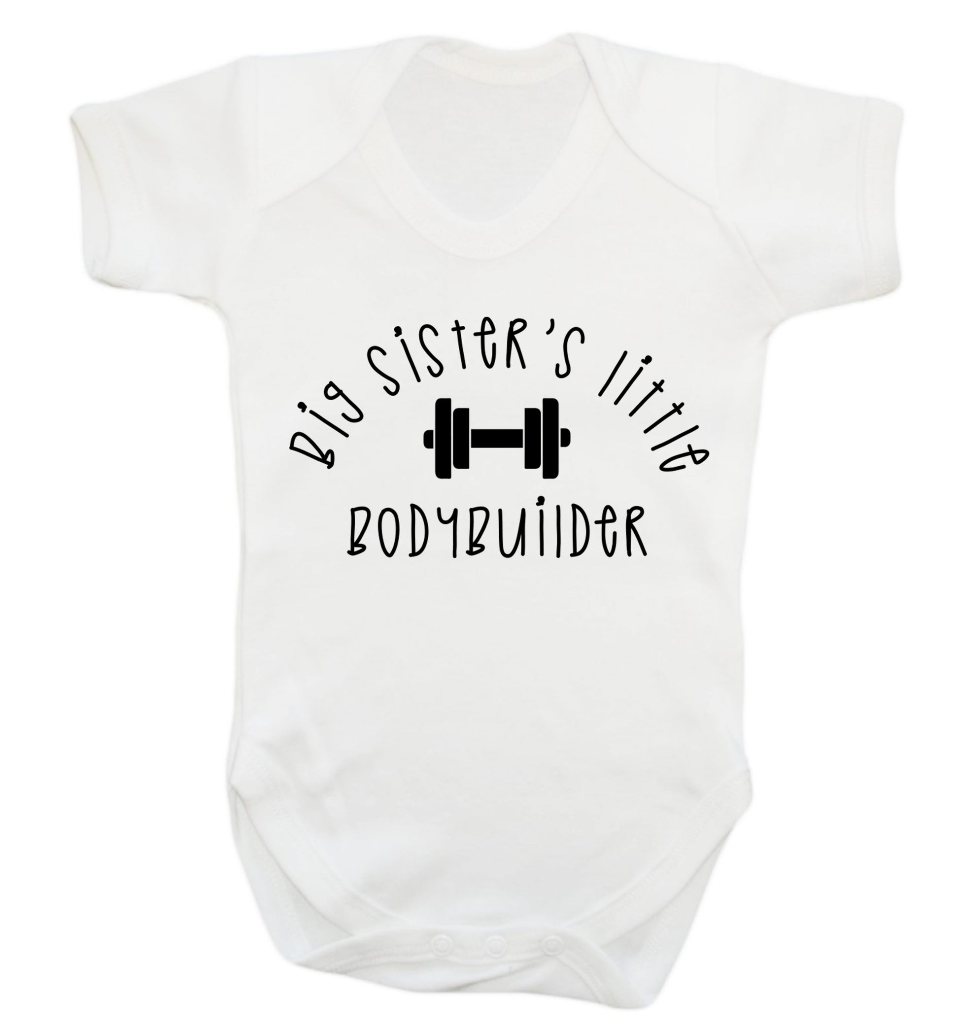 Big sister's little bodybuilder Baby Vest white 18-24 months