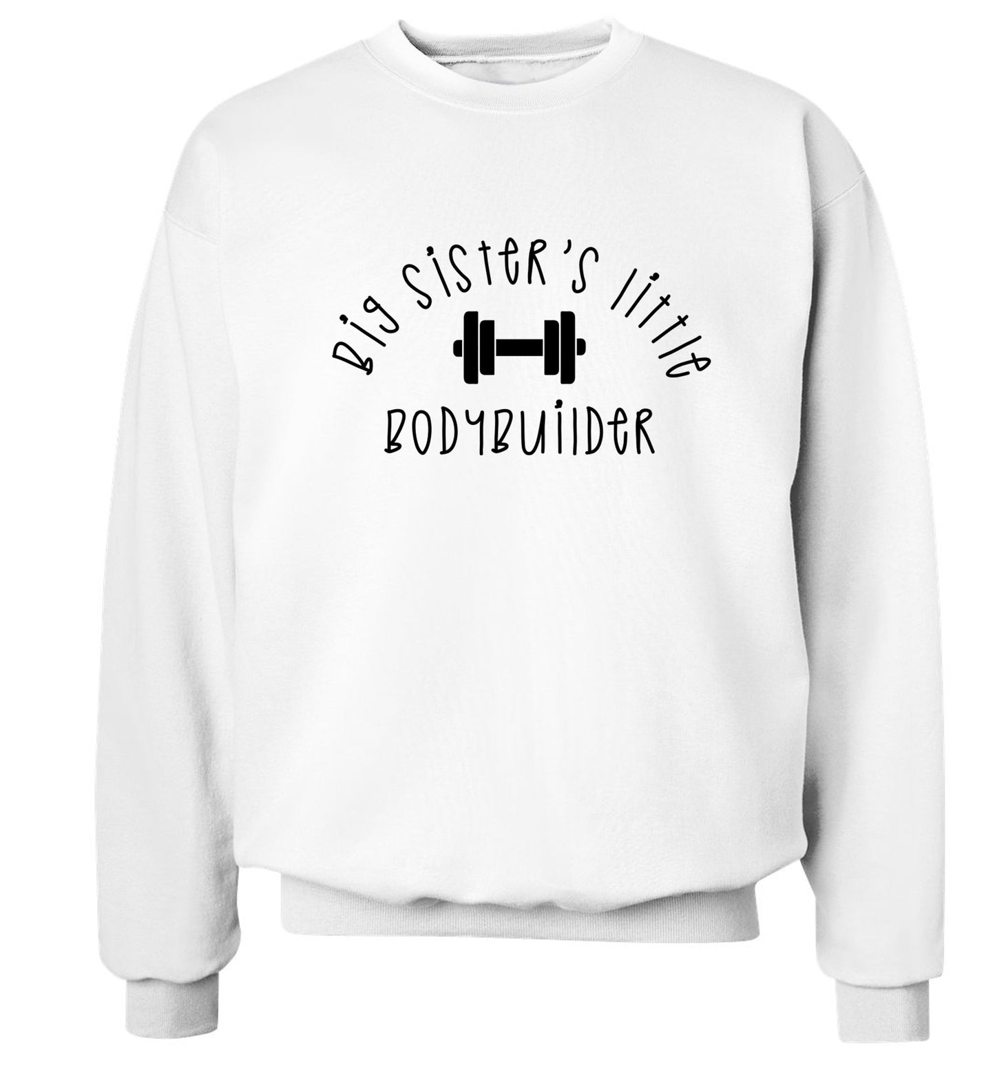 Big sister's little bodybuilder Adult's unisex white Sweater 2XL