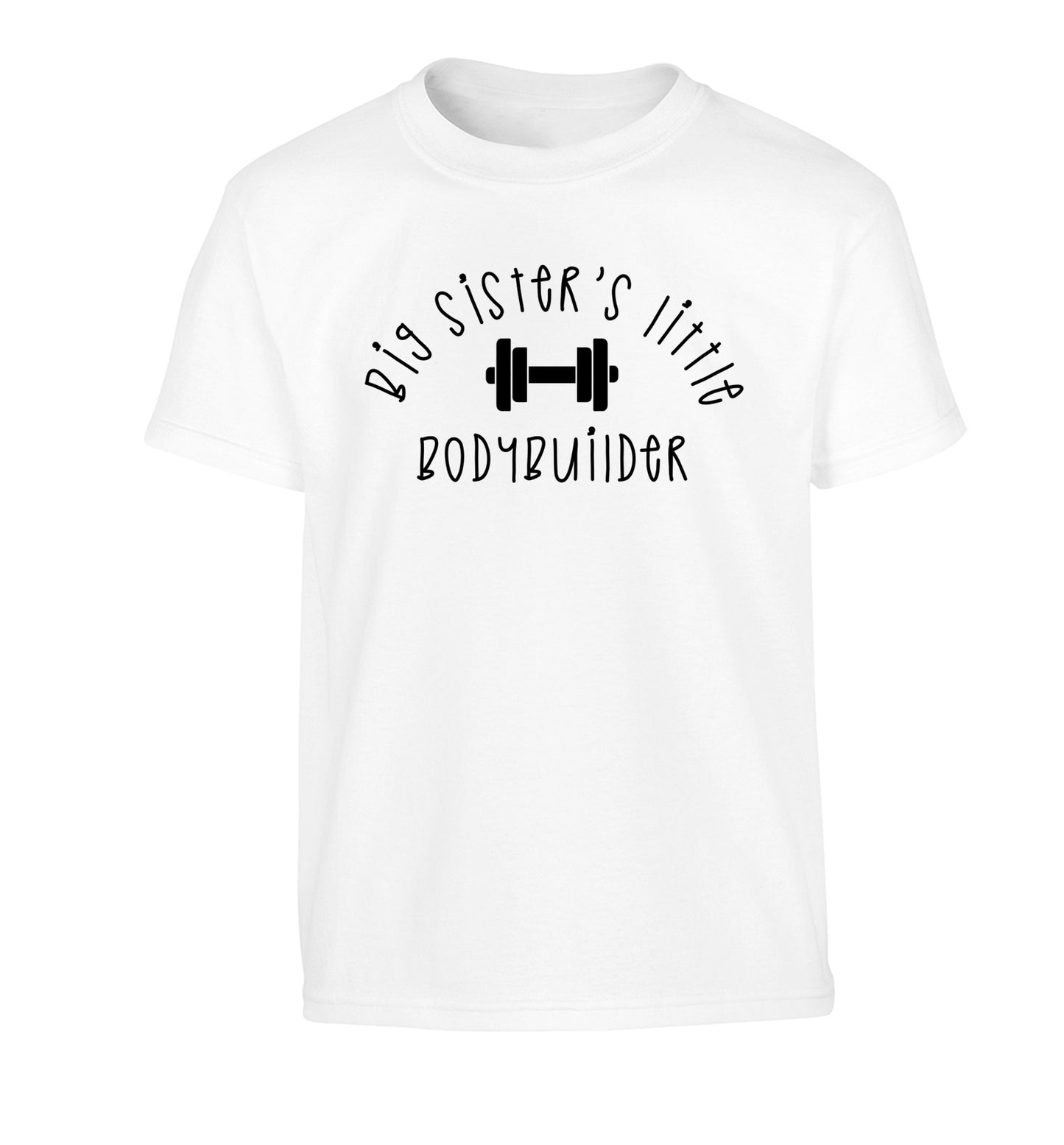 Big sister's little bodybuilder Children's white Tshirt 12-14 Years