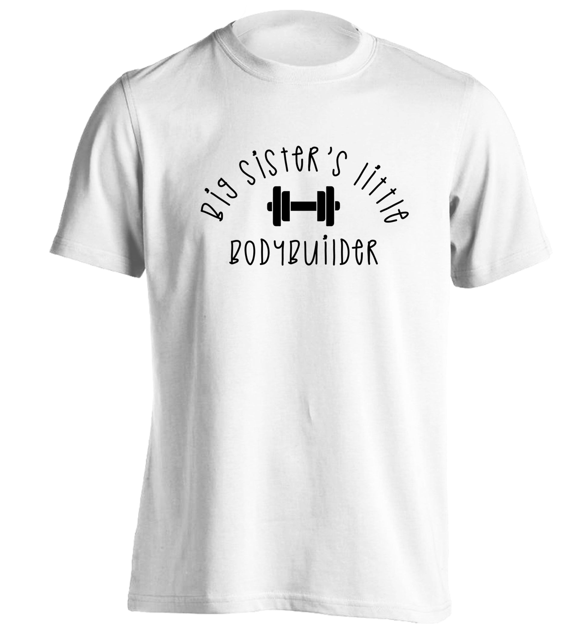 Big sister's little bodybuilder adults unisex white Tshirt 2XL