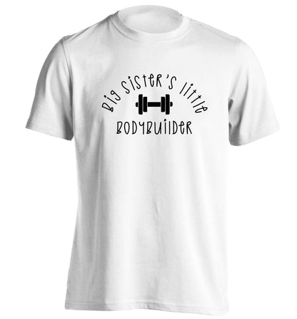 Big sister's little bodybuilder adults unisex white Tshirt 2XL