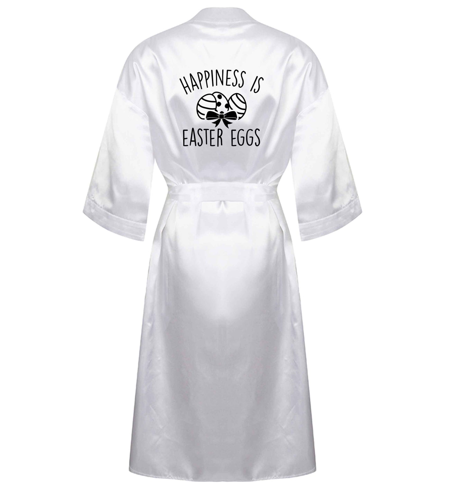 Happiness is Easter eggs XL/XXL white ladies dressing gown size 16/18