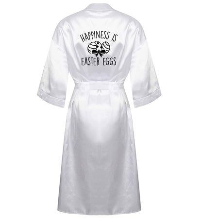 Happiness is Easter eggs XL/XXL white ladies dressing gown size 16/18