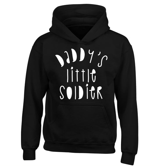 Daddy's little soldier children's black hoodie 12-14 Years