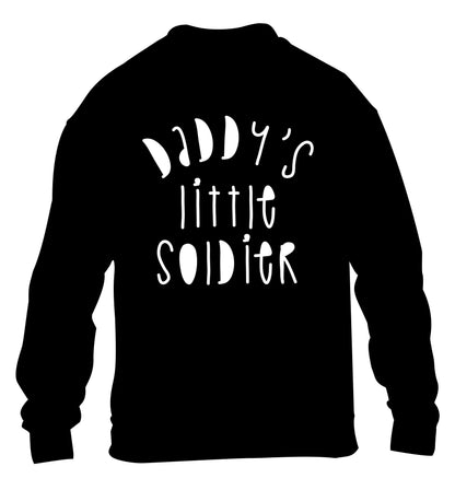 Daddy's little soldier children's black sweater 12-14 Years