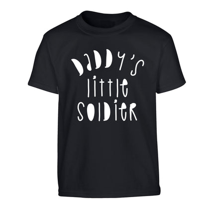 Daddy's little soldier Children's black Tshirt 12-14 Years